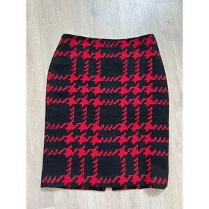Talbots Wool Blend Lined Houndstooth Skirt Size 6 Slit in Back